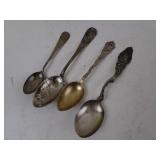 Lot of 4 Sterling Silver Spoons