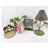 Lot of Palm Tree Themed Dï¿½cor Items