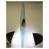 12ft Vintage Wood Frame & Canvas Light Blue Kayak