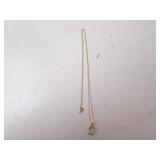 14k Yellow Gold 18" Chain with White Stone
