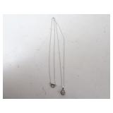 14k White Gold 18" Chain with Diamond Crusted