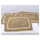 Lot of 4 Woven Dinner Mats - 19.5" x 13" - Used
