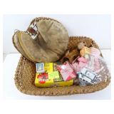 Lot of Vintage Toys & Related in Basket
