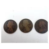 Lot of 2 Victorian Era British Penny Coins -