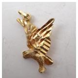14k Yellow Gold Eagle Pendant 1.55gtw