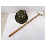 German Cultural Hat & Pickaxe Walking Stick with