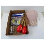 Lot of Misc. Items - Spark Plugs Hat Maracas A&W