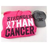 Fight Breast Cancer Hat & Sweatshirt Size Large