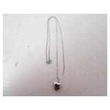 Sterling Silver 16" Chain with Heart Pendant