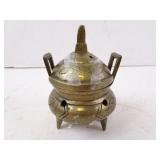 Vintage Brass Incense Burner with Lid