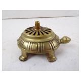 Vintage Brass Turtle Shaped Incense Burner with