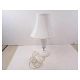 Vintage Milk Glass Hobnail Table Lamp with Shade