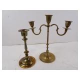 Lot of 2 Brass Candlesticks