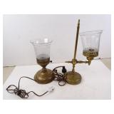 Pair of Vintage Brass Electric Lamps with