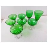 Lot of Vintage Emeral Glass Boopie Style Pedestal