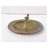 Vintage Brass Figural "Man In The Wind" Trinket