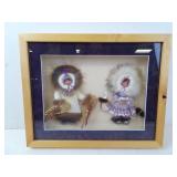 Alaskan Inuit "Partners" Framed Shadowbox Art 15"