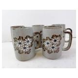 Lot of 5 Vintage Otagiri Stoneware Mugs