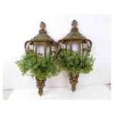 Pair of Burwood Products Buck Deer & Foliage Gold