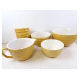 Set of Ceramic Beehive Mixing Bowls & Pitcher
