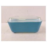 Vintage Pyrex Milk Glass Blue Lidded Casserole