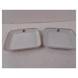 Lot of 2 Vintage United Airlines Ceramic Trays 7"