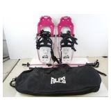 Alps Brand Pink Snowshoes & Pole Set in Bag