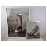 Lot of 2 Sailing Photo Prints in Frames -