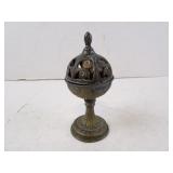 Vintage Pot Metal Pedestal Incense Burner with