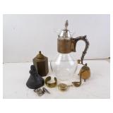 Lot of Misc. Vintage Items - Brass Decanter