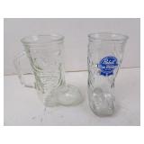 Lot of 2 Boot Shaped Beer Mugs - One is Pabst