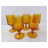Lot of 5 Vintage Nouveau Pattern Amber Glass