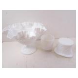 Lot of 3 Vintage Milk Glass Pieces