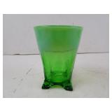 Vintage Footed Ombre Green Glass Vase