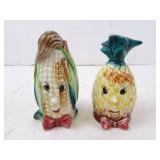 Pair of Vintage Japan Corn & Pineapple Salt &