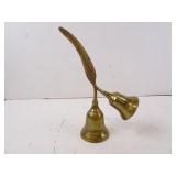 Vintage Double Brass Feather Quill Style Bell