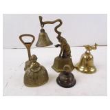 Lot of 5 Vintage India Brass Bells