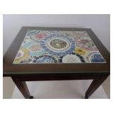 Small Vintage Rolling Tea Table with Saucer