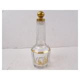 Vintage Baccarat Houbigant Cut Glass Gold Painted