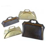 Lot of 4 Vintage Brass Dust Pans