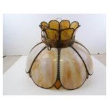 Vintage Amber Tulip Swag Pendant Lamp - 17.5"