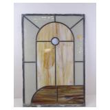 Leaded Stain Glass Panel 24.5" x 16.5"
