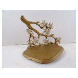 Gilt Style Wood Floral Wall Shelf 9"