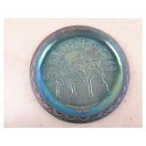 Vintage Spirit of 76 Blue Carnival Glass Plate 8"