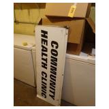 Metal "Community Health Clinic" Double Sided Sign