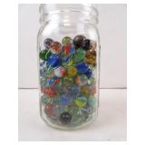 Ball Jar full of Glass Marbles