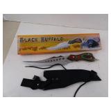 Black Buffalo 16" Bowie Knife with Sheath