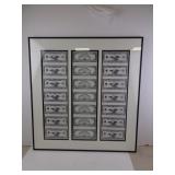 Framed Novelty $1000000 Bills - Not real Money -