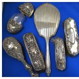 Sterling silver dresser items