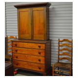 Mahogany 2pc linen press